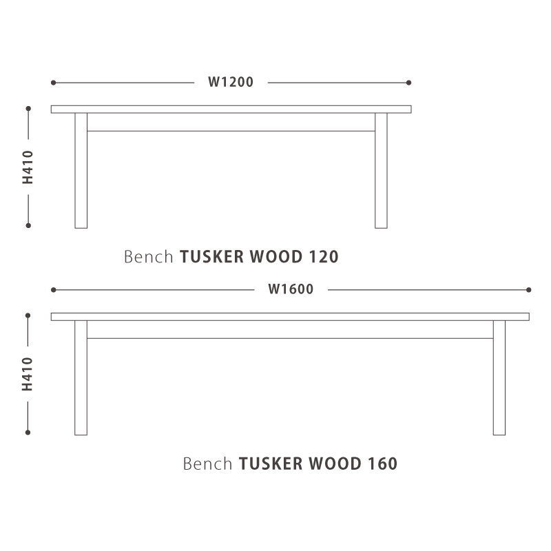 Bench TUSKER Wood